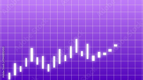 Business Financial Growth Line Chart on Purple Grid Background
