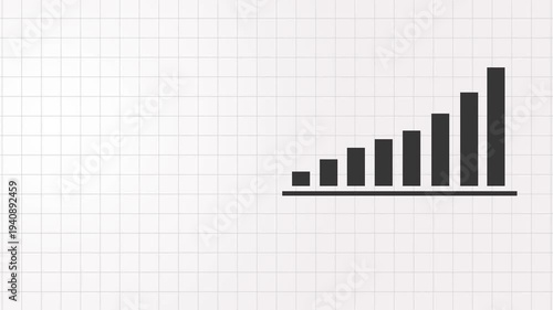 Business Growth Bar Chart Animation on Grid White Background