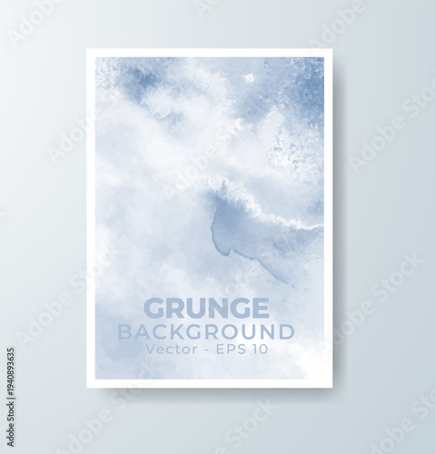 Wedding invitation with abstract splash watercolor