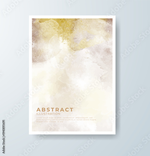 Wedding invitation with abstract splash watercolor