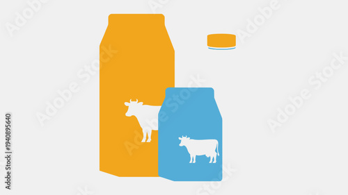 Milk cartons cow silhouettes