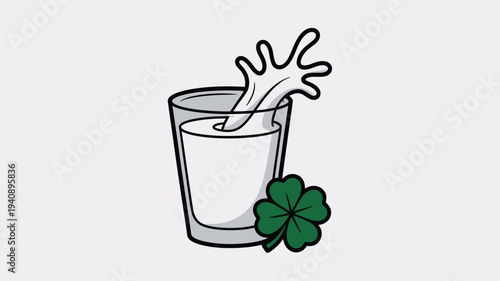 Milk glass clover splash graphic