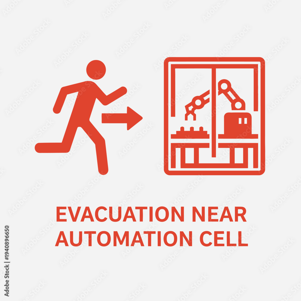 Fototapeta premium Evacuation Near Automation Cell Safety Icon