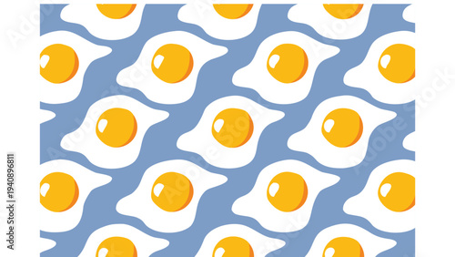 Vector fried egg icons pattern background