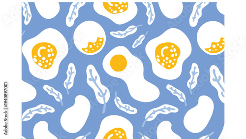 Vector illustration of bacteria and cells in blue background