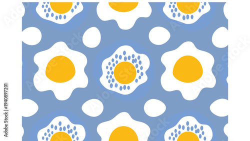 Vector fried egg pattern, seamless background