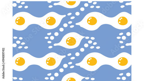 Vector fried egg pattern, egg pattern background