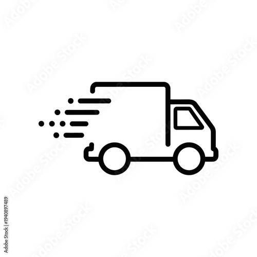 Modern delivery truck icon isolated on white background vector illustration