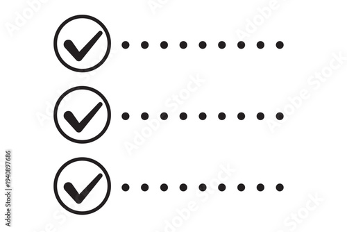 シンプルなチェックマーク　黒1色の丸