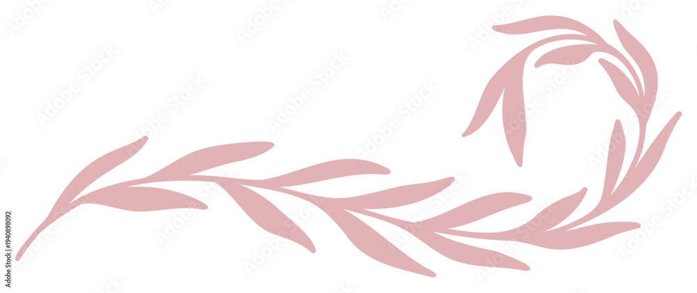 Fototapeta premium Botanical Border Element | Decorative Leafy Graphic | Vector