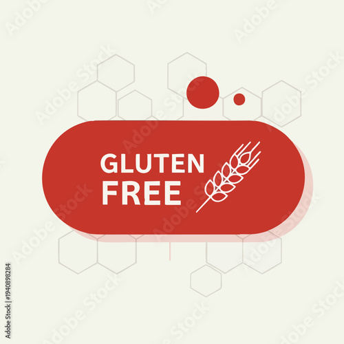 Gluten Free Label. Wheat Icon. Health Food Symbol. Vector.