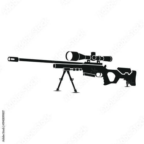 Assault rifle vector illustration isolated on white background