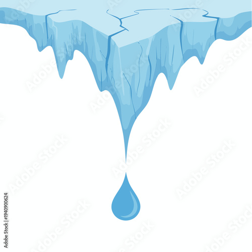 Melting Iceberg with Droplet.