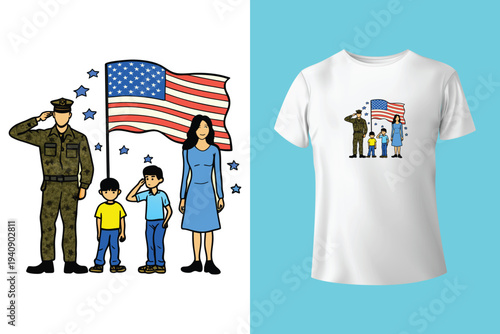 American Flag With Camo PNG