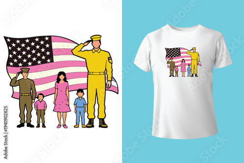 American Flag With Camo PNG