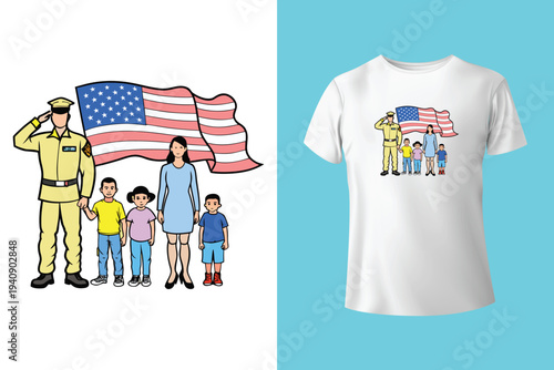 American Flag With Camo PNG