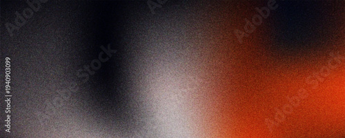 Red orange white illuminated spots on black, grainy color gradient background, noise texture effect, copy spacePrint