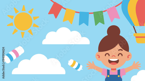 Happy girl party outdoor celebration