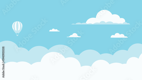 Hot air balloon sky clouds