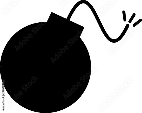 bomb with burning fuse