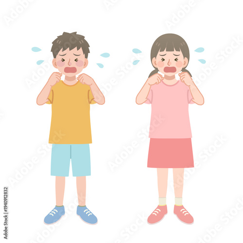 泣く子供のイラスト