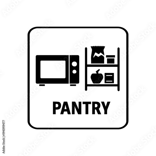 Pantry icon with transparent background storage room and food supply symbol
