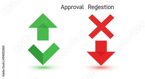 Approval and rejection symbols graphic design elements isolated concept