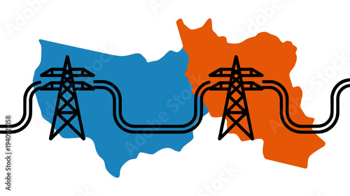 Power transmission illustrating interconnected regions.