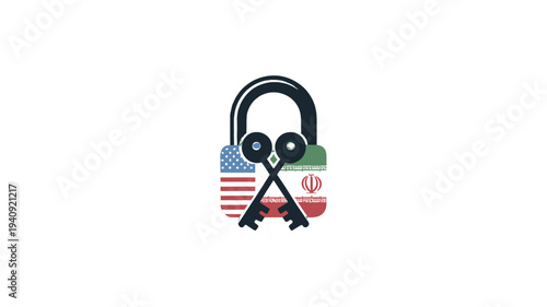 A symbolic representation of the relationship between the two countries with padlock and keys.