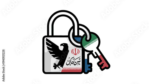 Concept of security, privacy and freedom is visualized by a lock and key.