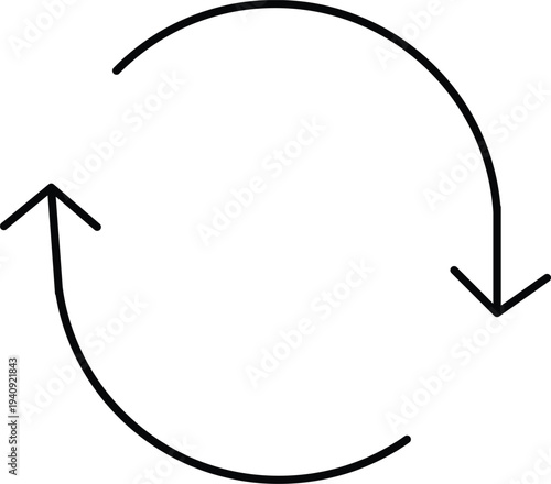 Art & Illustration, Circular refresh arrows icon for sync and update