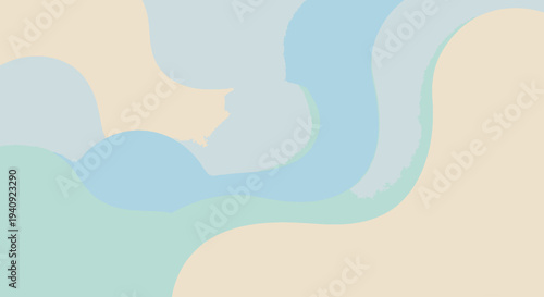 Abstract illustration of swirly shapes in pastel colors on a white background with soft, blended edges.