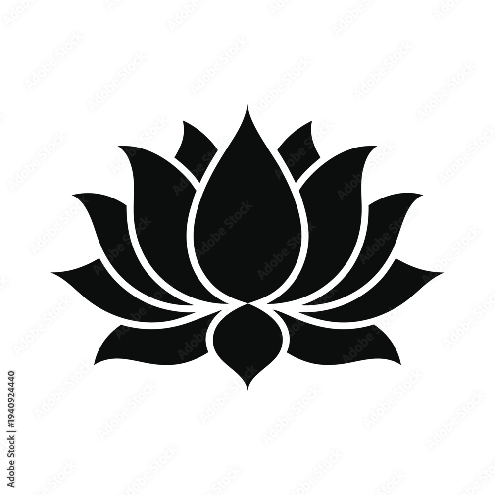 Fototapeta premium Best Clean And Minimal Lotus Silhouette vector