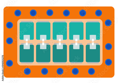 vibrant transdermal drug delivery patch illustration showcases advanced technology  Bright orange and teal colors highlight the micro-reservoir design