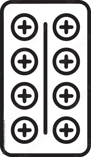 Art & Illustration, Medicine blister pack pills and tablets icon