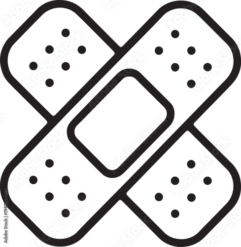 Art & Illustration, Adhesive bandage plaster icon for wound care