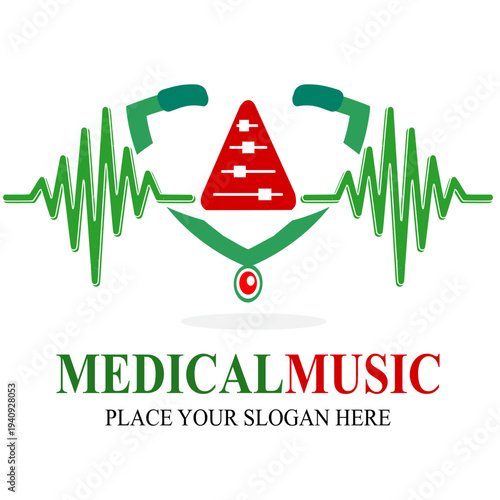 Medical Music Logo Icon Design Stock Stock Vector