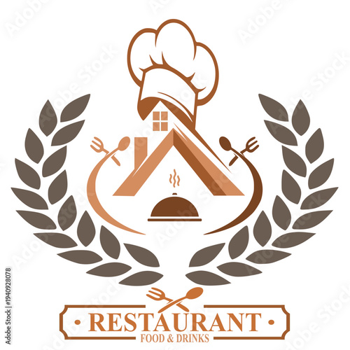 Modern restaurant logo design template Stock Vector Image 