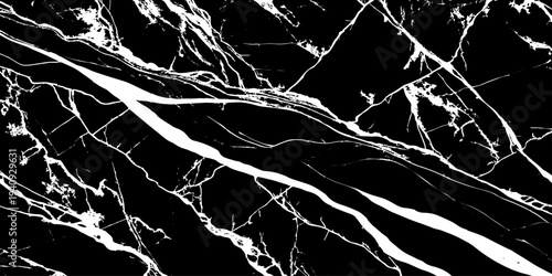 Vein Marble: A striking and elegant pattern of interwoven veins forms a stunning surface, creating a timeless aesthetic. The contrast of the dark background and the delicate lines evokes luxury.