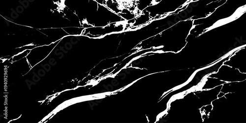 "Elegant black marble texture with striking white veins. Perfect for backgrounds, modern interior design, luxury product mockups, and digital graphics requiring a high-contrast natural stone effect"