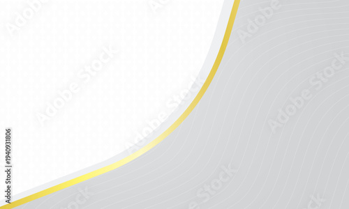 Elegant Abstract Curved Golden Line Design on Modern Grey and White Background Template