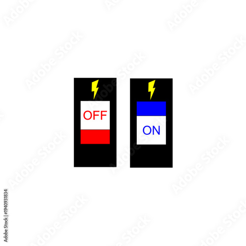 illustration of an electrical switch on/off button