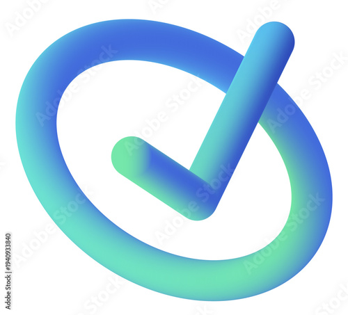 check mark fluid 3d icon pastel