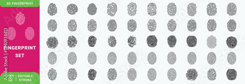 Fingerprint icon Signature concept for password encryption. to protect information
