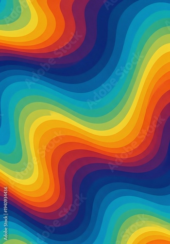 Vibrant rainbow colored concentric wave pattern creates an abstract visual background