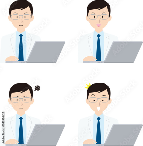 ノートPCと男性医師①