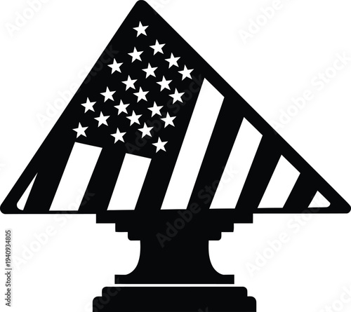 Memorial day tribute american flag monument icon