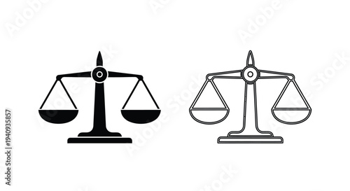 Balance scales justice law Vector