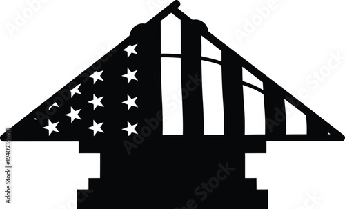 Memorial day tribute with patriotic american flag design