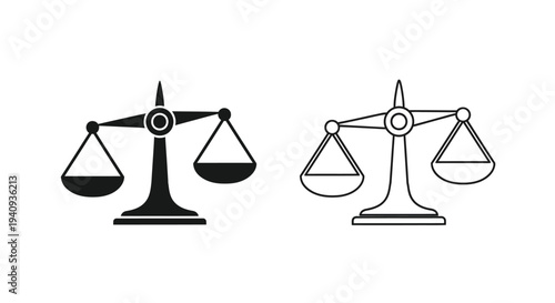 Balance scales justice law Vector